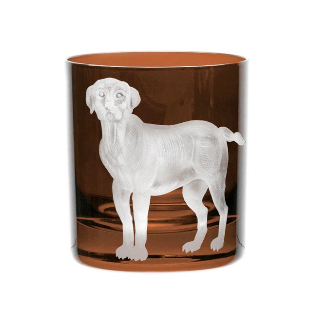 Contemporary ARTEL Dog Collection Set of Double Old Fashioned Glasses, Walnut, Set of 6 For Sale - Image 3 of 8