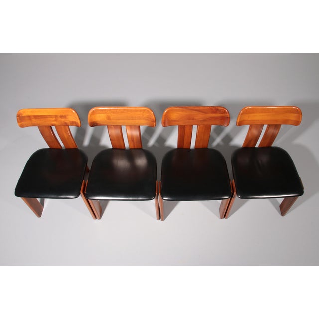 Sapporo Dining Chairs in Walnut by Mario Marenco for Mobilgirgi, 1970s, Set of 4 For Sale - Image 11 of 14