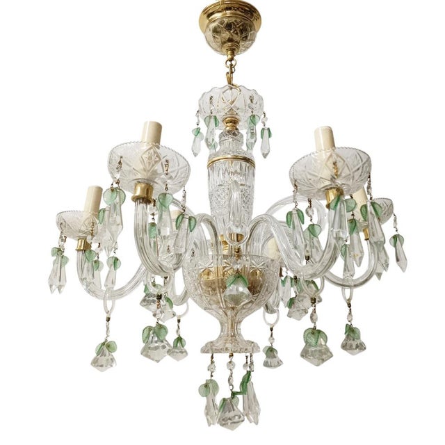 Maria Teresa Chandelier in Green Murano, 1950s For Sale - Image 9 of 9