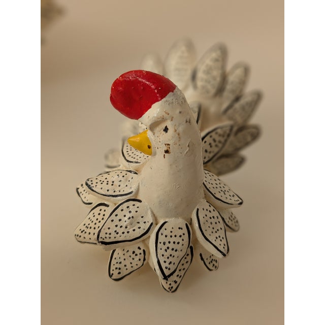 Paint Set of 7 South American Clay Folk Art Chickens – Hand-Painted For Sale - Image 7 of 12