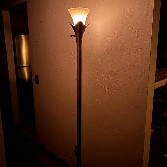 Stiffel Mid 20th Century Mid-Century Modern Solid Brass Torchiere Floor Lamp by Stiffel Company For Sale - Image 4 of 16