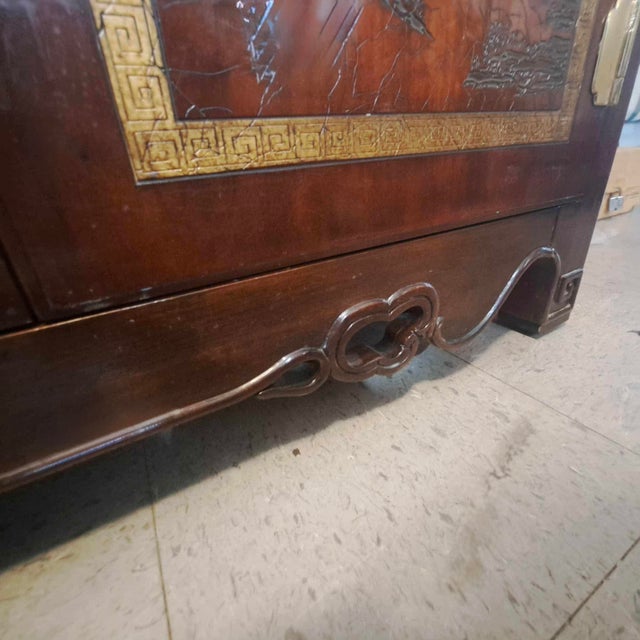 1970s Drexel Heritage Et Cetera Chinoiserie Etched Walnut Burl Sideboard For Sale - Image 14 of 15
