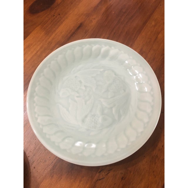 1980s Vintage Longquan Style Celadon Koi Fish China Set- 18 Pieces For Sale - Image 5 of 10