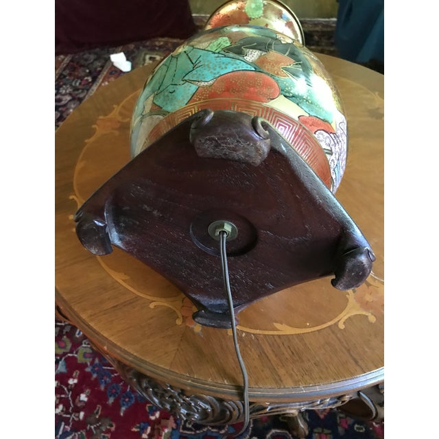 1960s Chinoiserie Hand Painted Porcelain Lamp For Sale - Image 10 of 13