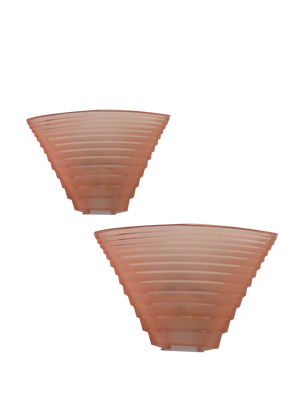 Pink Glass Pergamo 38 Wall Sconces by A. Mangiarotti for Artemide, 1980s, Set of 2