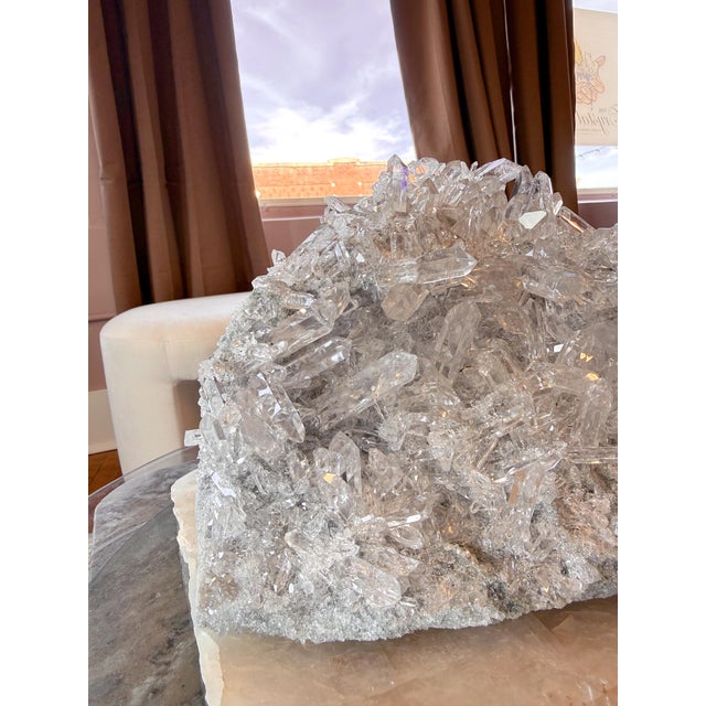 Himalayan Quartz Crystal Cluster – High Clarity Multi-Point Formation, Sculptural Natural Specimen "Odette" For Sale - Image 16 of 18