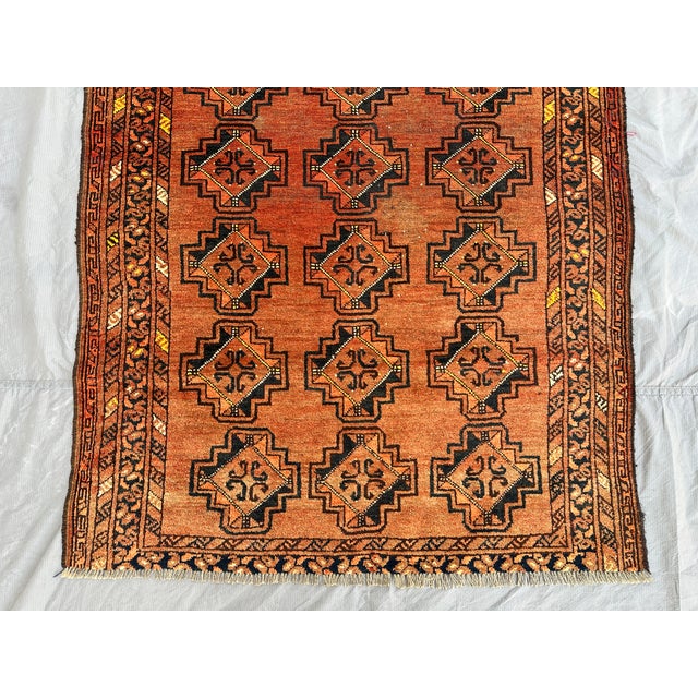 2000 - 2009 Rust Jowal Gul Hand-Knotted Wool Rug - 6'3" X 3'11" For Sale - Image 5 of 11