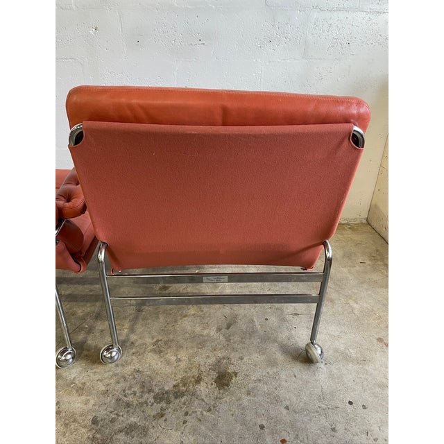 Pair Mid Century Modern "Karin" Chairs by Bruno Mathsson Chrome and Leather For Sale - Image 13 of 15