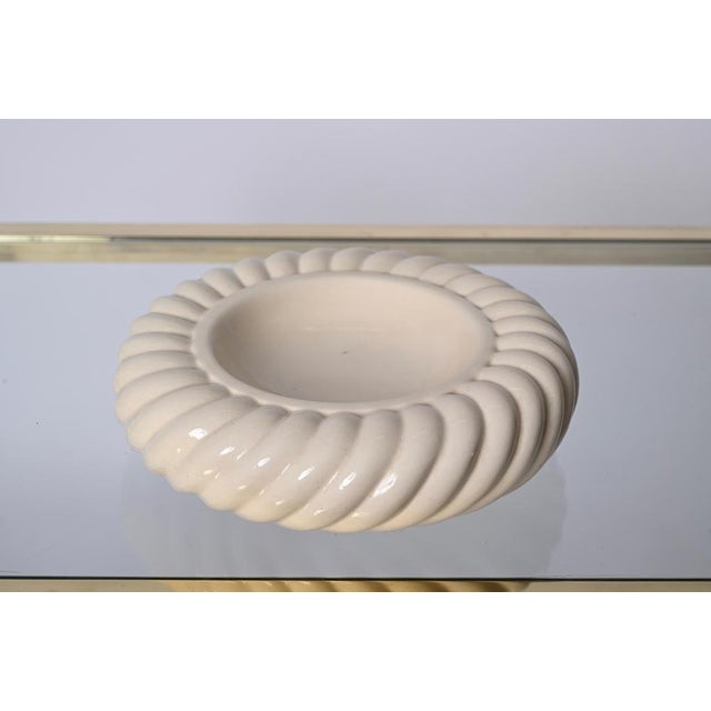 Ceramic Mid-Century Italian White Ceramic Ashtray by Tommaso Barbi, 1960s For Sale - Image 7 of 16