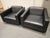 Animal Skin Bernhardt Design Calibra .02 Lounge Chair in Black Leather - A Pair For Sale - Image 7 of 8