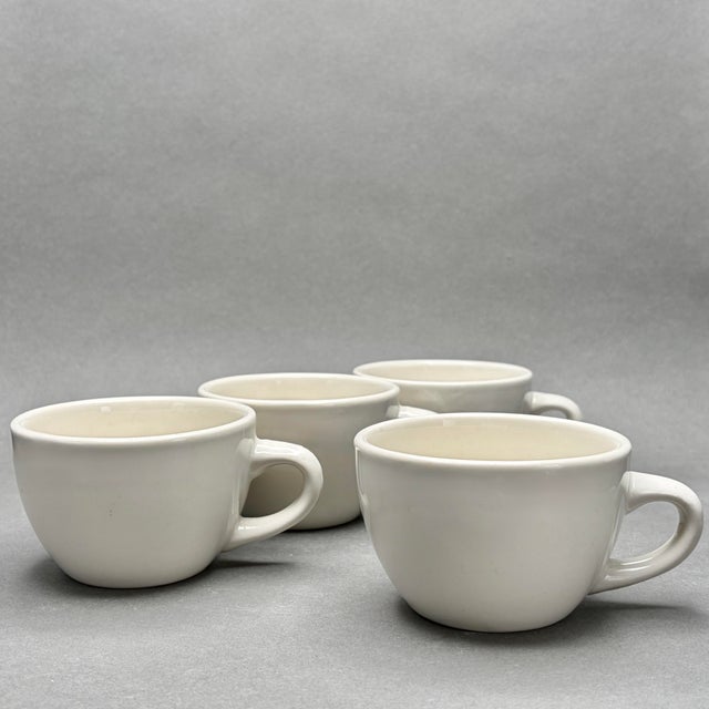 Mid-Century Modern Vintage Beige Restaurant Ware Coffee Cups - Set of 4 For Sale - Image 3 of 5