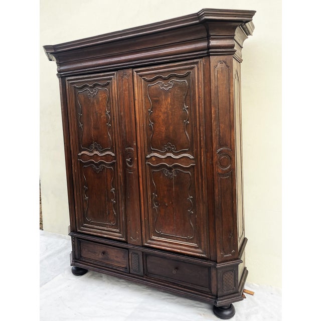 17th Century Antique Baroque Wardrobe in Oak, 1600s For Sale - Image 5 of 18