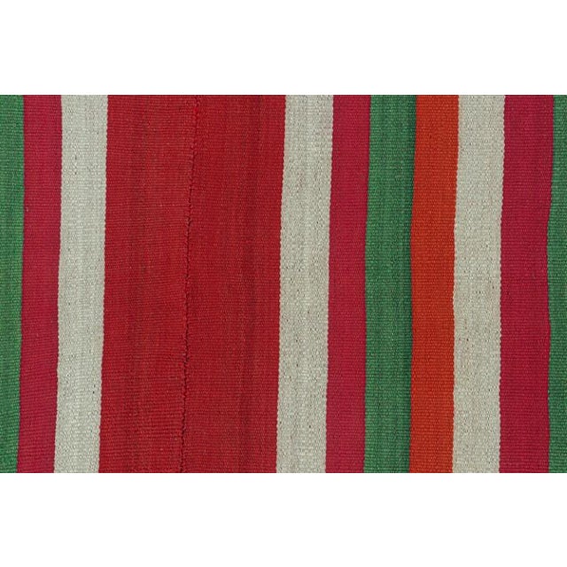 Tribal 1950s Vintage Persian Kilim in Red With Multicolor Stripes by Rug & Kilim For Sale - Image 3 of 7