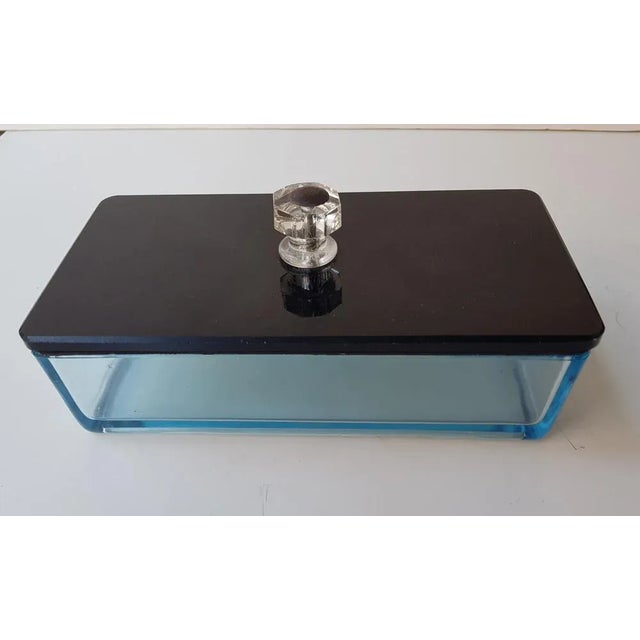 Art Deco Glass Lid Box Storage For Sale - Image 4 of 4