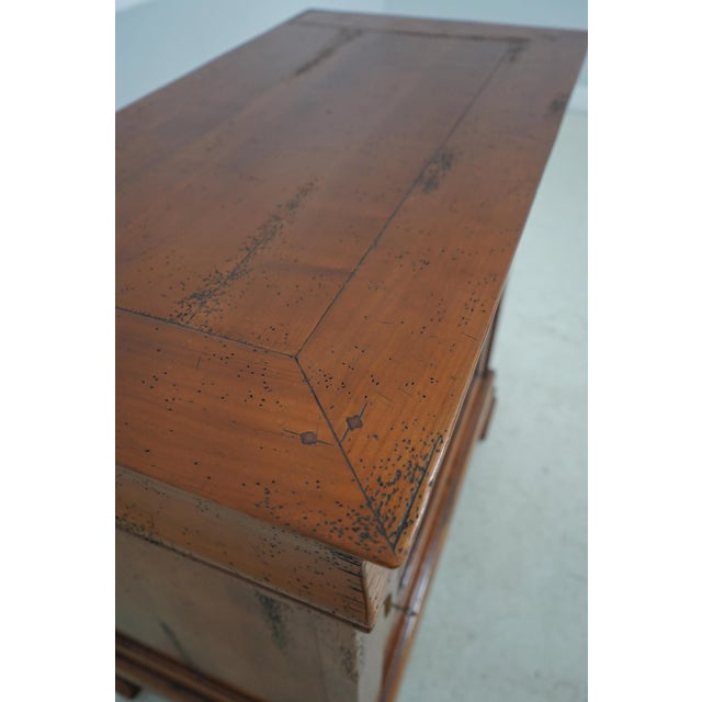 Brown Italian Continental Style Distressed Finish Cabinet For Sale - Image 8 of 12
