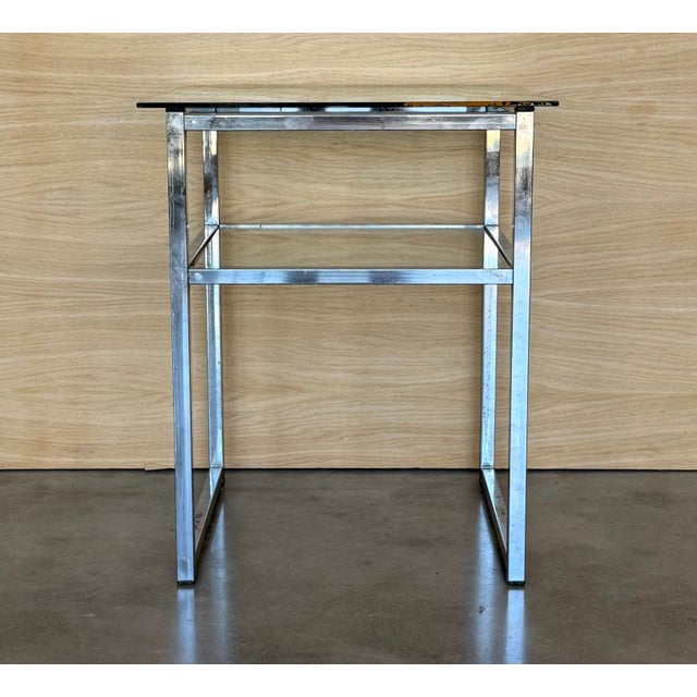 Mid Century Modern Italian Pair of Chrome Side Tables, circa 1970 For Sale - Image 10 of 18