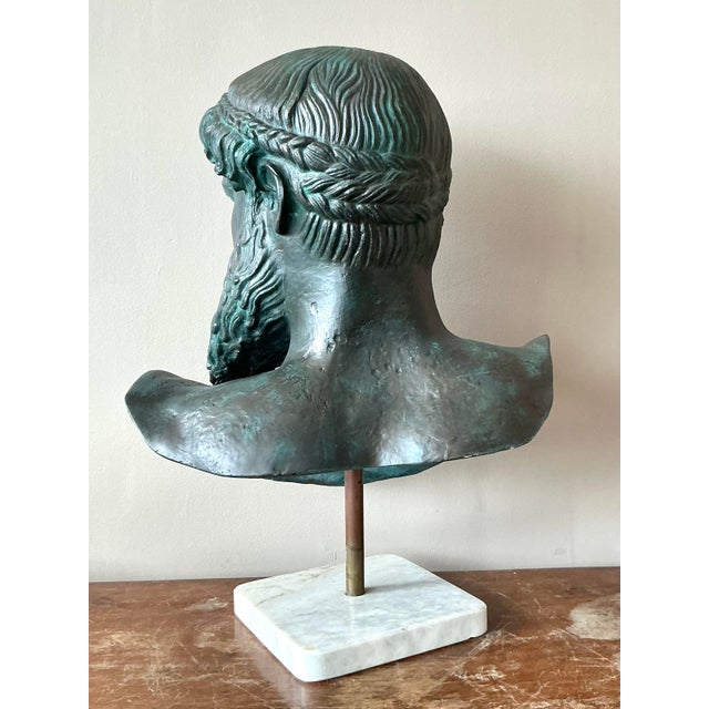 Vintage Boho Patinated Plaster Bust of Man For Sale In West Palm - Image 6 of 10