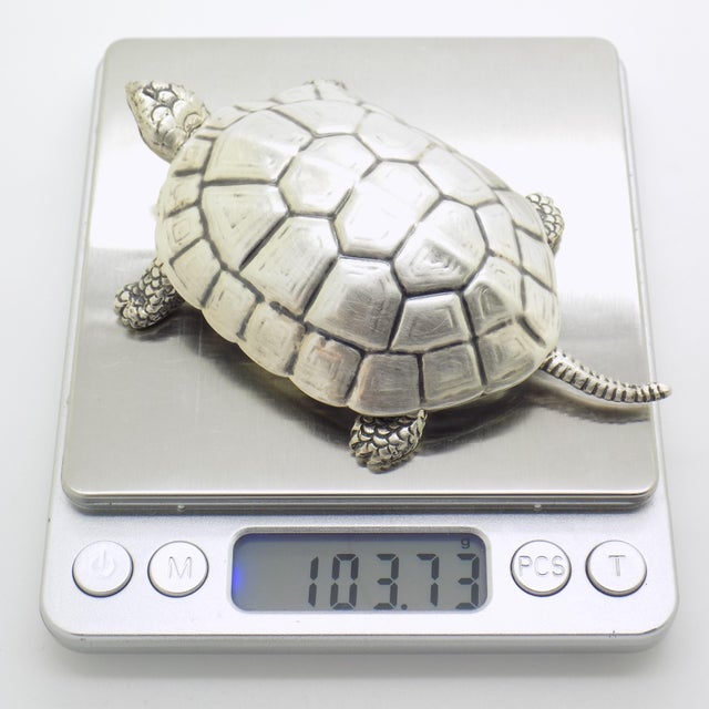 Vintage Italian Handmade Silver Turtle Box, 1940s For Sale - Image 11 of 14