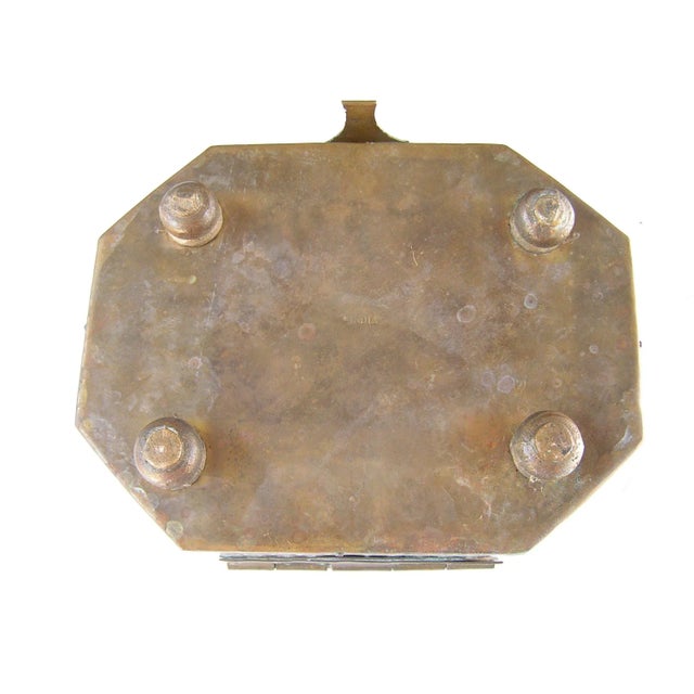 Brass Vintage Large Brass Cricket Box Made in India For Sale - Image 8 of 9
