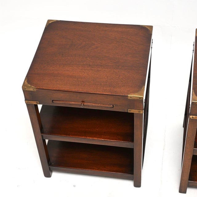 Vintage Military Campaign Style Side Tables, 1930, Set of 2 For Sale - Image 6 of 11