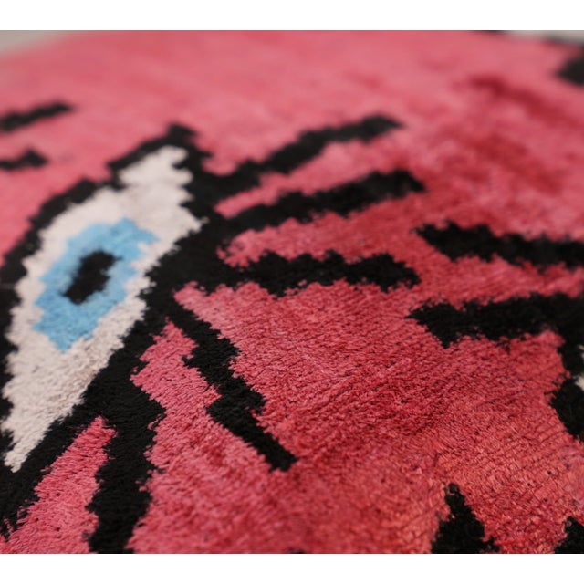 Contemporary Handmade Velvet Evil Eye Good Luck Throw Pillow & Down Feather Insert For Sale - Image 9 of 12