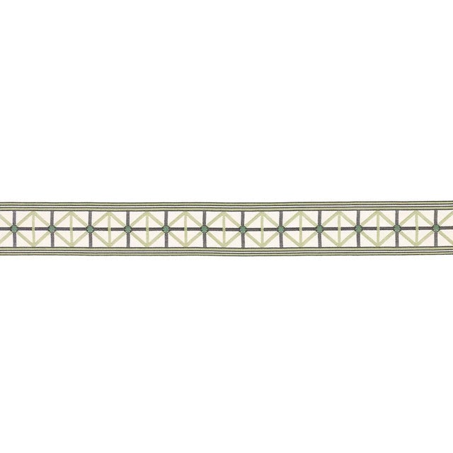 Inspired by 18th-century French architecture, Napoleon Indoor/Outdoor Tape in moss is a stylish geometric trim design...