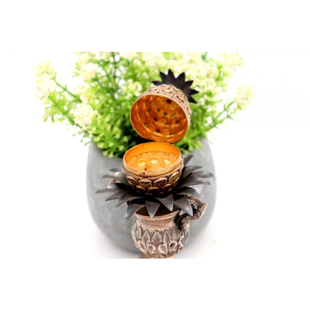 Silver Pineapple-Shaped Toothpick Holder For Sale - Image 5 of 8