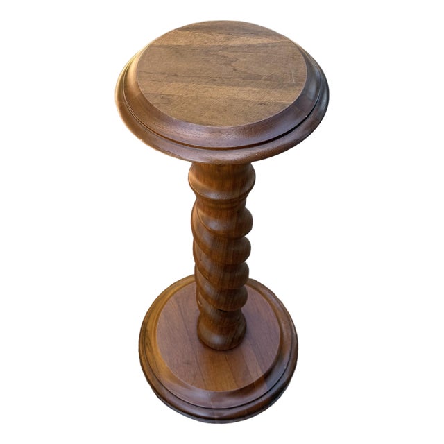 Vintage English Barley Twist Pedestal For Sale