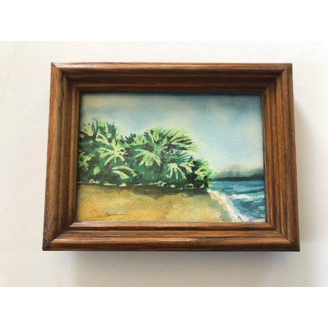 Contemporary Framed Signed Original Watercolor Seascape by Nancy Smith For Sale - Image 3 of 4