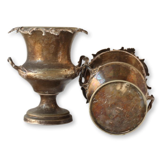 English Antique Champagne Buckets W/ Armorial Crest, a Pair For Sale - Image 3 of 10
