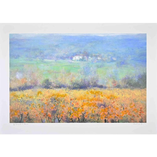 Carlo Cordua, Landscape, 1980s, Lithograph For Sale