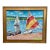 Late 20th Century Edmund Jordan Windy Day Sailboats Oil Painting Coastal Landscape in Gold Frame For Sale