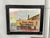 Great vintage mixed media (paint, pastel, pencil, elements of collage) on paper. Small American town abandoned cinema with...