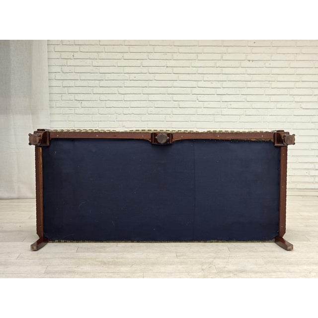 Danish 3-Seater Sofa in Green Furniture Velour and Teak Wood, 1950s For Sale - Image 14 of 17