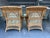 Vintage Henry Link for Lexington Woven Rattan and Wicker Lounge Armchairs With Floral Upholstery | Pair For Sale In Naples, FL - Image 6 of 14