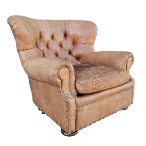 Ralph Lauren Distressed Leather Writer's Wingback Chair
