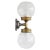 Vintage Double Sconce in Cast Iron with Frosted Glass and Brass For Sale - Image 10 of 10