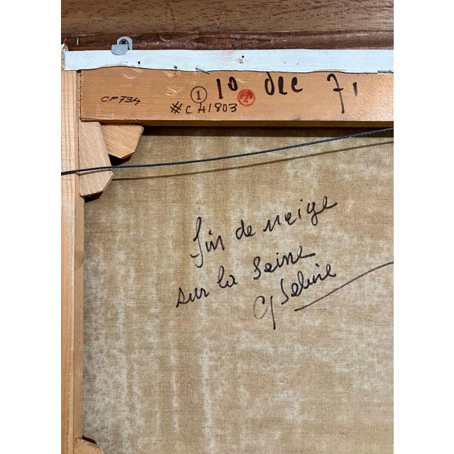 Gaston Sebire, French Post Impressionist Oil Painting Winter Scene, Seine River Gaston Sebire, c.1960 For Sale In Miami - Image 6 of 18