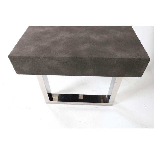 Contemporary Custom Made Console Table or Desk With Chrome Base For Sale - Image 3 of 10