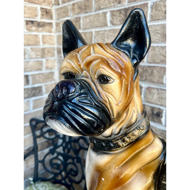 Vintage Life Size Boxer Dog Statue Figurine Chairish
