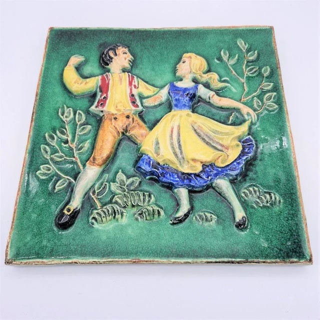 1970s Vintage Ceramic Wall Tile, 1974 For Sale - Image 5 of 6