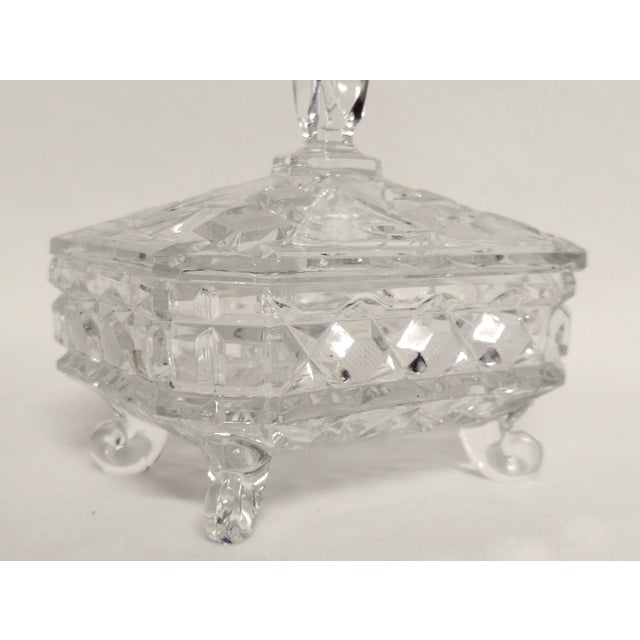 Transparent 1970s Lidded Cut Crystal Candy Dish For Sale - Image 8 of 9