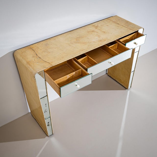 Vanity Console With Mirrored Front, Italy, 1950s For Sale - Image 13 of 15