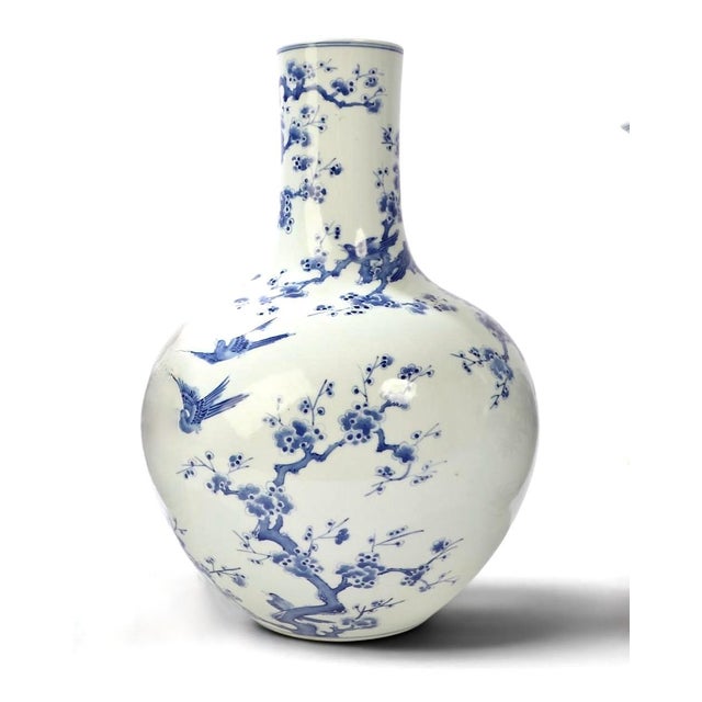 Blue Set of Three Chinese Blue & White Porcelain Vases, Early 20th Century For Sale - Image 8 of 11