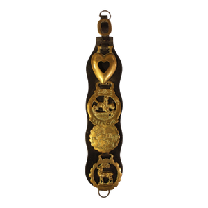 Early 20th Century English 4-Brass Leather Horse Strap