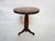Antique Rustic Round Wood Pedestal Side Table Slightly irregular circular top with a fluted base and rim on the table. The...