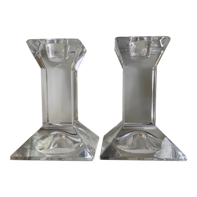 Villeroy and Boch Chrystal Candlestick Holders, a Pair Chairish