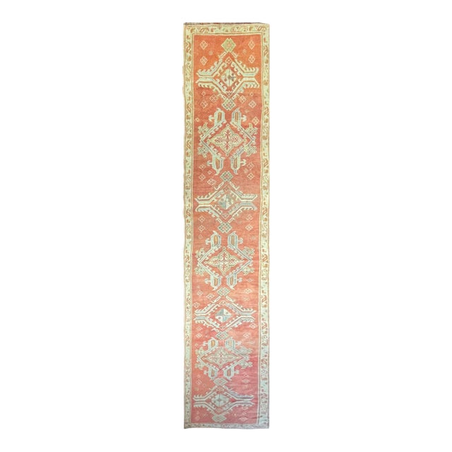 Antique Turkish Oushak Runner 3'0" × 17'2" For Sale