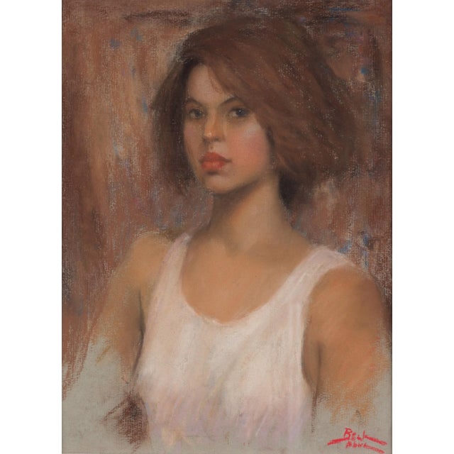 Rebecca, ca. 1992 by Dan Beck | Pastel on Paper Portrait of a young woman with short hair. For Sale
