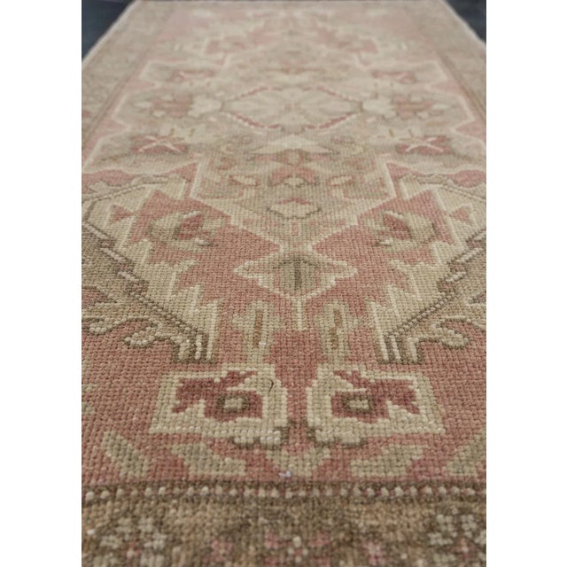 Turkish Oriental Hand Knotted Vintage Turkish Mini Rug 1'9" x 3' For Sale - Image 3 of 6